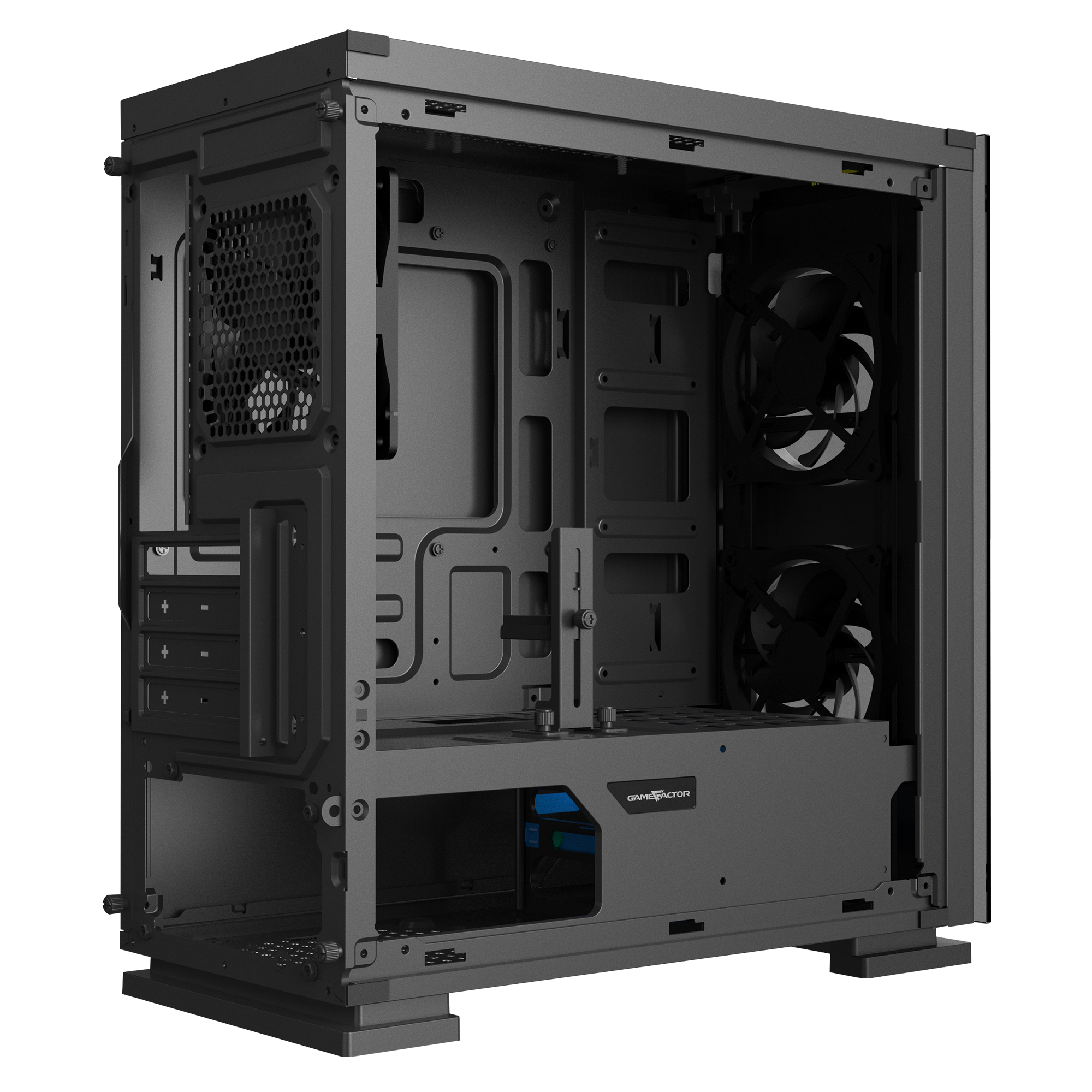 Gabinete Game Factor Csg550 Micro Atx 3 Vent Rgb Cristal Sfte - Imagen 4