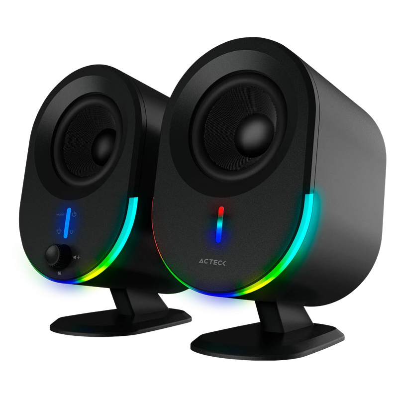 Acteck Bocinas Dynamic Exact BS630, Alámbrico/Inalámbrico, Bluetooth, 2.0 Canales, 20W RMS, USB, Negro