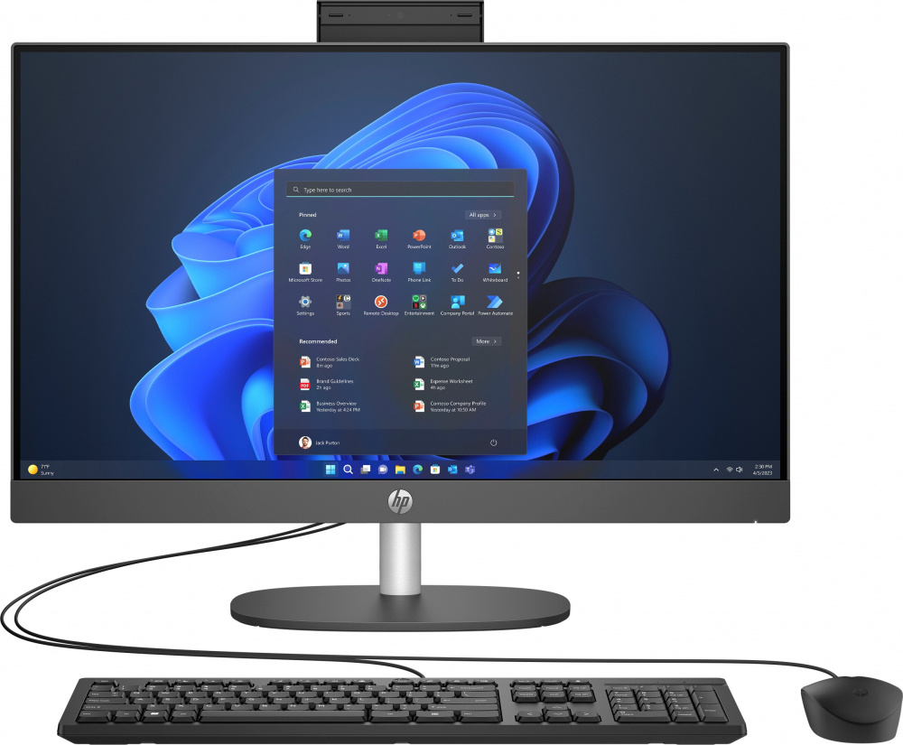 AIO HP 245 G10 RYZEN 5 7520U 512GB SSD 8GB DDR5 23.8" FHD NEGRO - Imagen 2
